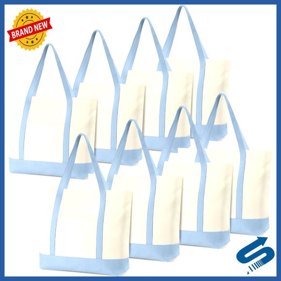 Other - Large Canvas Tote Bags with Zipper Closure Reusable Grocery Shopping Bags Bulk